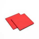 Sottobicchieri in pelle rossa, set da numero 2 pezzi, realizzati e venduti da Pianigiani Bags